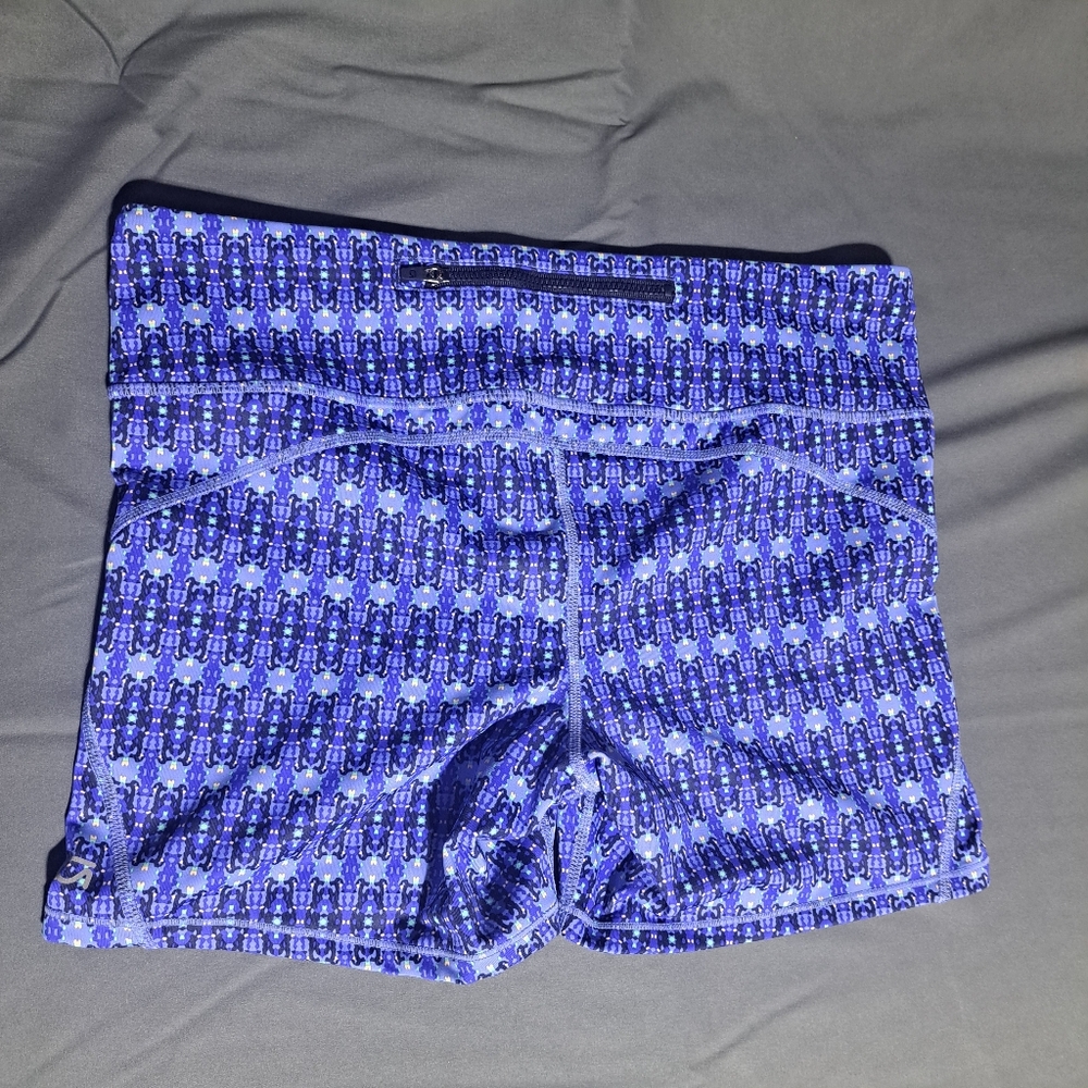 Gapfit G Fast Womens M Running Shorts‎ Blue Patterned Stretch - Picture 5 of 6